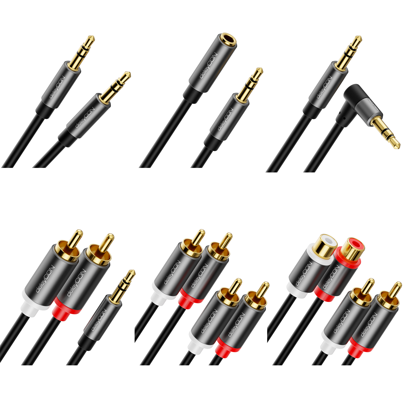 deleyCON Klinke Audio Stereo AUX Kabel Verlängerungskabel 3,5mm
