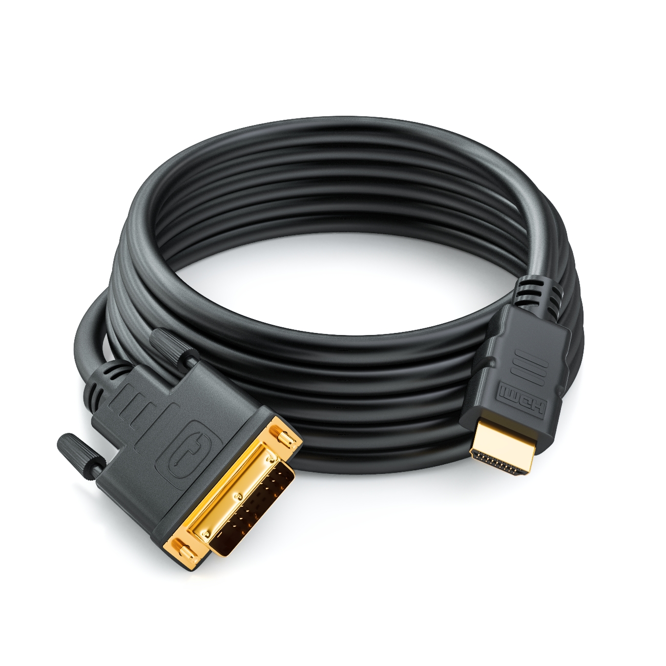 Кабель Buro HDMI (M) DVI-D (M) 1.8М (HDMI-19m-DVI-D- 1.8M) феррит.кольца черный.